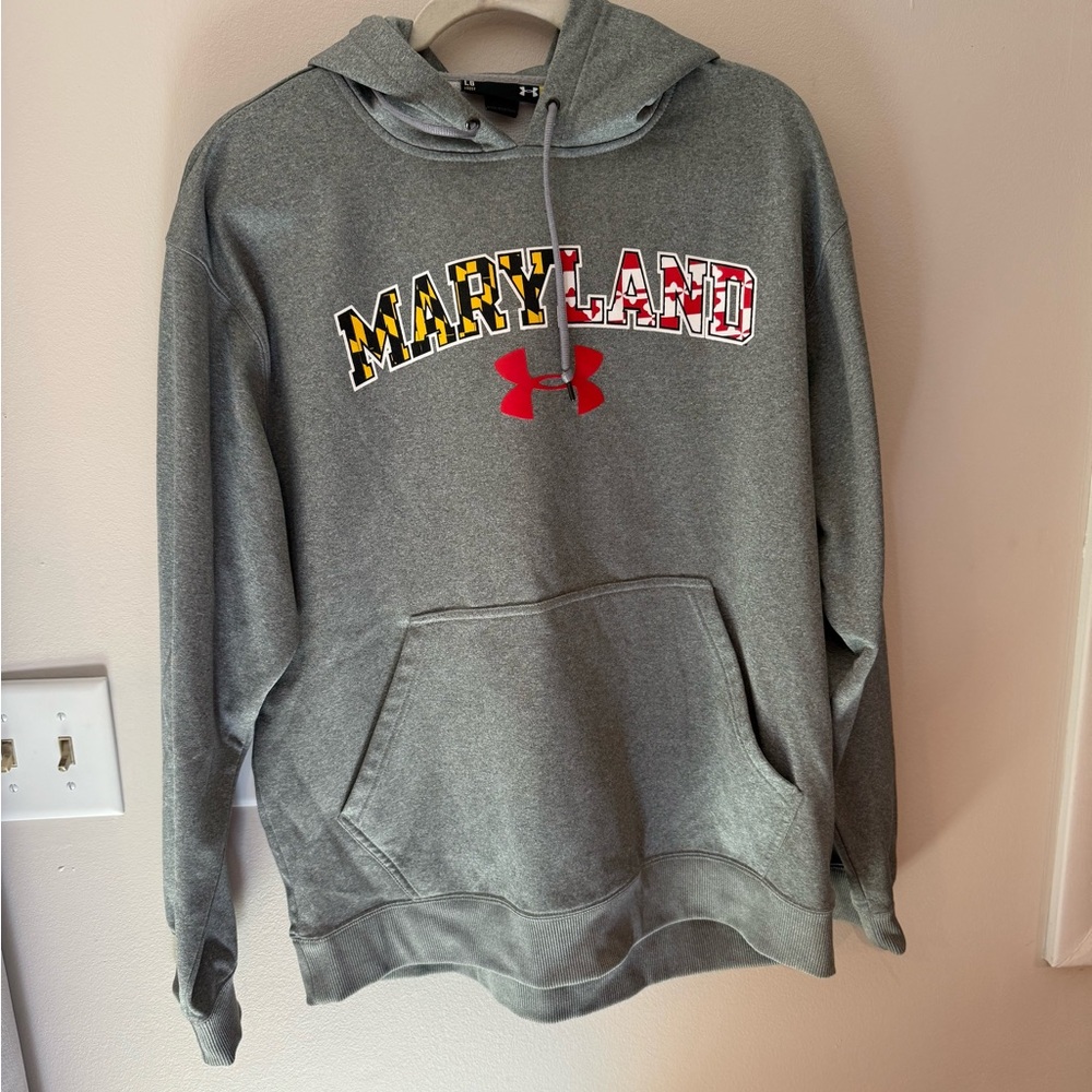 Under Armour Gray Maryland Sweater with Red Logo